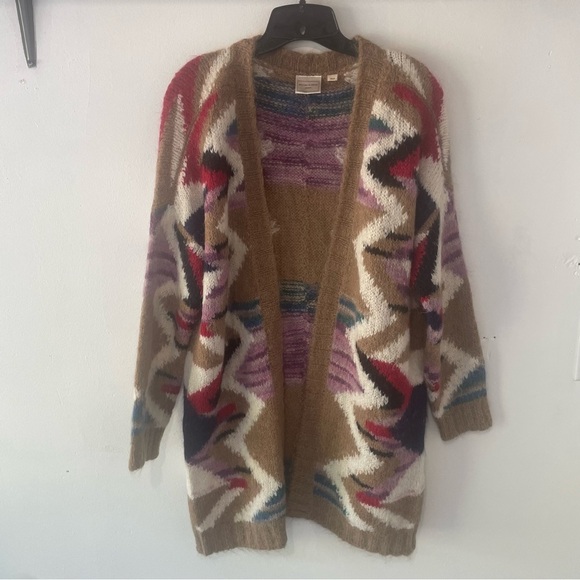 Moulinette Soeurs anthropologie Hand-Knit Mosaic Cardigan Sweater 37387 - Picture 2 of 10